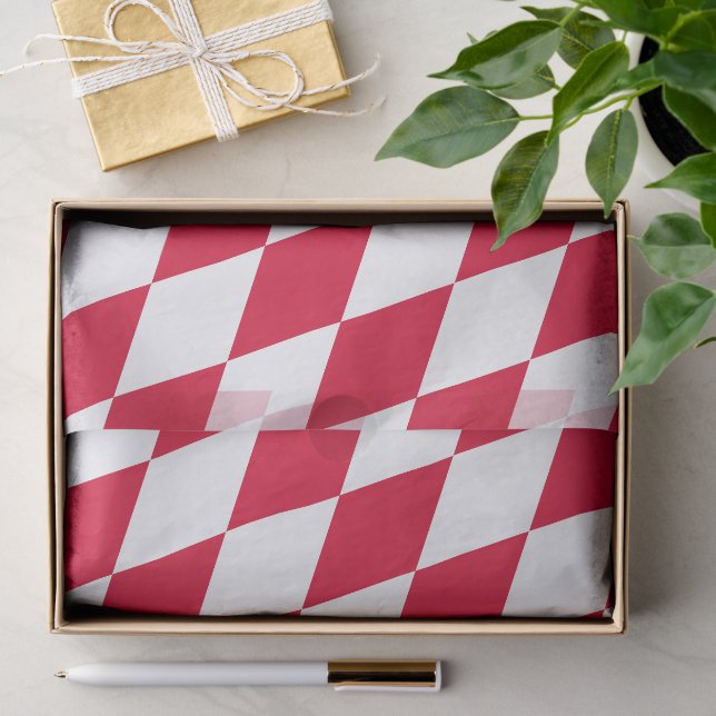 Rot-Weiß-Bayern-Muster für die Diamantflagge Seidenpapier (Geschenk)