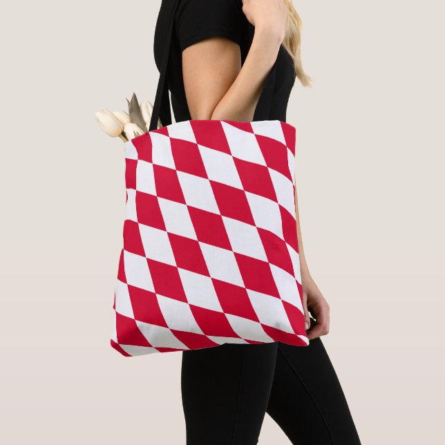 Rot-Weiß-Bayern-Muster für die Diamantflagge Tasche (Von Nahem)