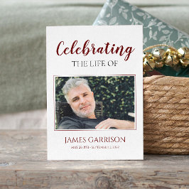 Rot-Weiß-Begräbniskarte mit Foto Begleitkarte