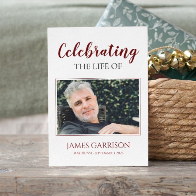 Rot-Weiß-Begräbniskarte mit Foto Begleitkarte (Von Creator hochgeladen)