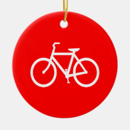 Rot-Weiß-Bike-Grafik Keramikornament