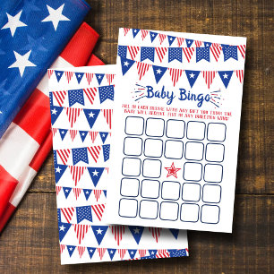 Rot, Weiß & Blau 4. Juli Baby Shower Bingo