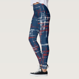 Rot-Weiß-Blau-abstrakte Kreuzung Leggings