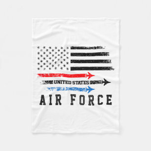 Rot Weiß Blau Air Force Überflug Stolz Amerikanisc Fleecedecke