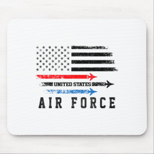 Rot Weiß Blau Air Force Überflug Stolz Amerikanisc Mousepad