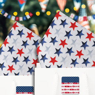 Rot Weiß & Blau Americana Sterne Seidenpapier