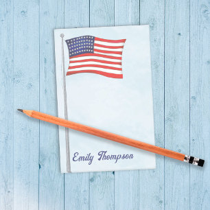 Rot-Weiß-Blau-Amerikanische-Flagge individuell Post-it Klebezettel