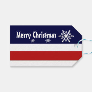 Rot-weiß-blau-amerikanischer Weihnachtsurlaub Geschenkanhänger