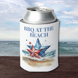 Rot Weiß Blau BBQ am Strand Dosenkühler