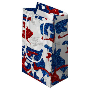 Rot, Weiß & Blau Camo 4. Juli Glitter Kleine Geschenktüte