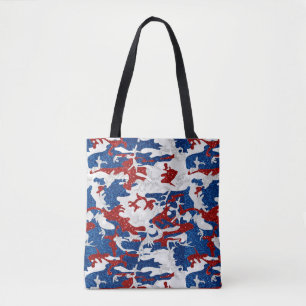 Rot, Weiß & Blau Camo 4. Juli Glitter Tasche