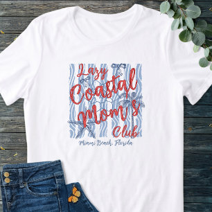 Rot Weiß & Blau Fauler Küsten-Mutter-Club Strandle Tri-Blend Shirt