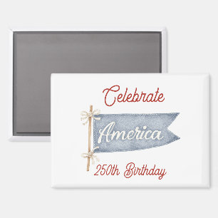 Rot Weiß Blau Feiern Amerika Magnet