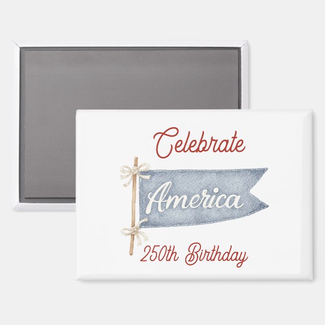 Rot Weiß Blau Feiern Amerika  Magnet (Vorderseite/Rückseite)