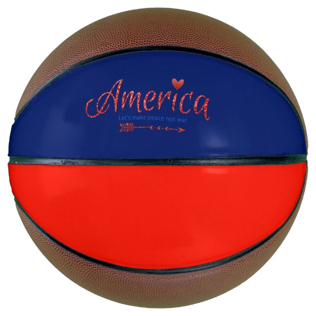 Rot, weiß, blau, Flagge, Sterne, Pfeile, 4. Juli Basketball (Vorderseite)