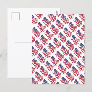 Rot Weiß Blau Flaggenmuster-Design Postkarte