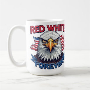 Rot Weiß & Blau Forever Amerikanische Flagge Patri Kaffeetasse