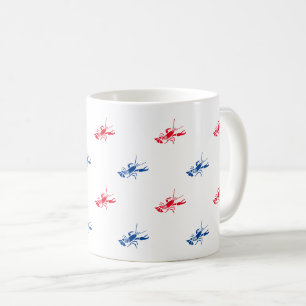 Rot weiß blau Hummer Muster patriotisch Kaffeetasse