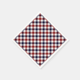 Rot-weiß-blau kariert Papier-Taschentuch Serviette