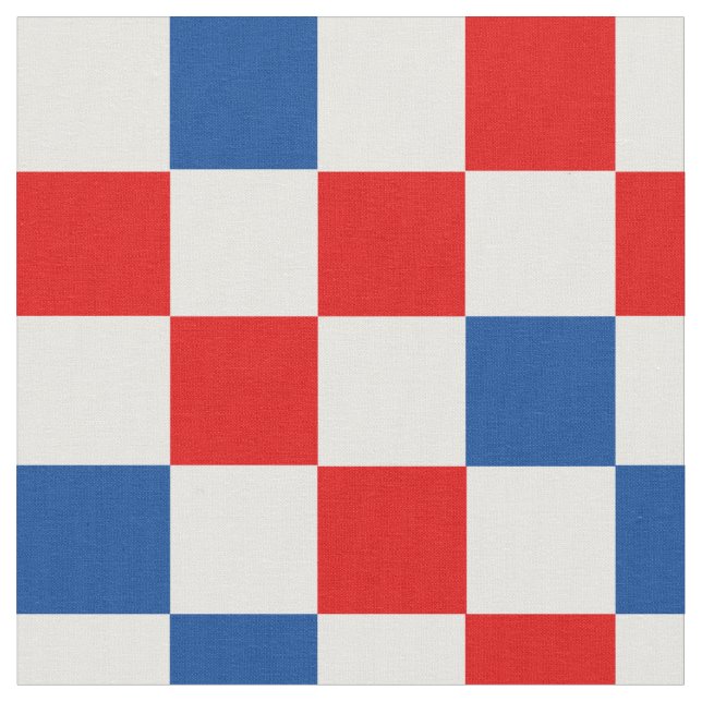 Rot Weiß Blau Kariertes Musterdesign  Stoff (Nahaufnahme)