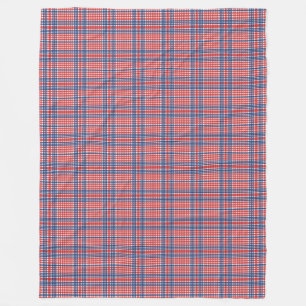 Rot-Weiß-Blau-Karo-Fleece-Decke Fleecedecke