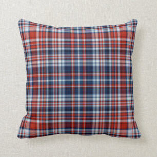 Rot-Weiß-Blau-Karo-Wurfkissen Kissen