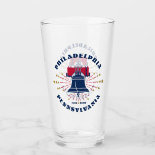 Rot Weiß Blau Liberty Bell Patriotischer Glascup Glas