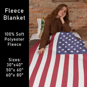 Rot Weiß & Blau Patriotische amerikanische Flagge Fleecedecke