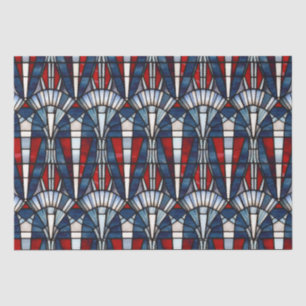 Rot Weiß Blau Patriotisches Buntglas 4. Juli Seidenpapier