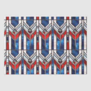 Rot Weiß Blau Patriotisches Buntglas 4. Juli Seidenpapier