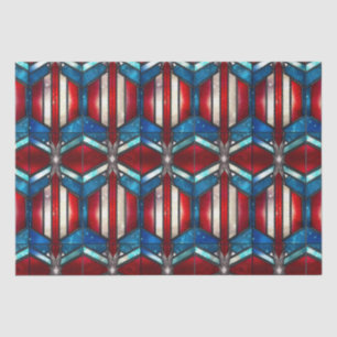 Rot Weiß Blau Patriotisches Buntglas 4. Juli Seidenpapier