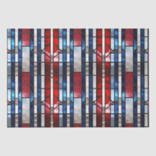 Rot Weiß Blau Patriotisches Buntglas 4. Juli Seidenpapier