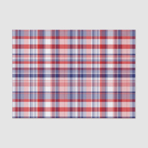 Rot, Weiß, Blau Preppy Madras Kariert Seidenpapier