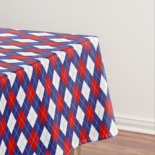 Rot, weiß, Blau Raute 2-52 x 70 BAUMWOLLE TABLECLO Tischdecke