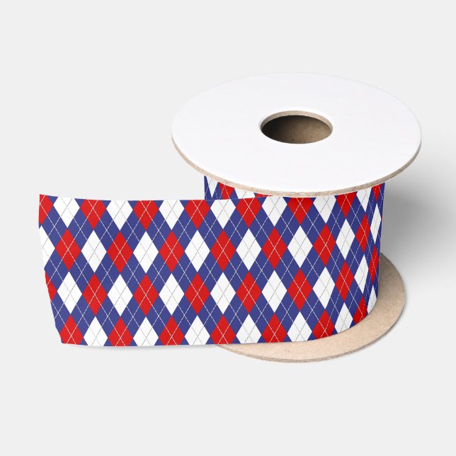 Rot, Weiß, Blau RAUTE 2 RIBBON SPOOL Satinband (Spule)