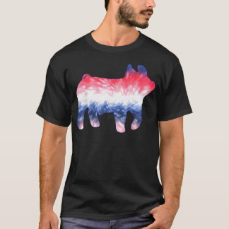 Rot Weiß Blau Show Schwein Tie Dye 4. Juli Schwein T-Shirt