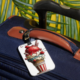 ROT WEISS BLAU SOMMERZEIT EIS CREAM CONE GEPÄCKANHÄNGER