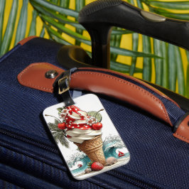 ROT WEISS BLAU SOMMERZEIT EIS CREAM CONE GEPÄCKANHÄNGER