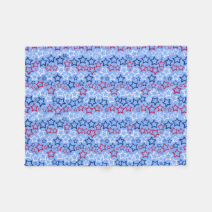 Rot, Weiß & Blau Sterne Fleece-Decke Fleecedecke