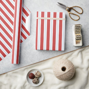 Rot Weiß Blau Streifen Weihnachten Geschenkpapier