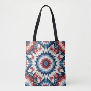 Rot, Weiß & Blau Tie-Dye Tasche