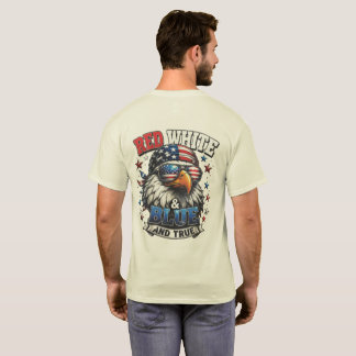 Rot Weiß Blau und Wahres Adler Herren T-Shirt T-Shirt