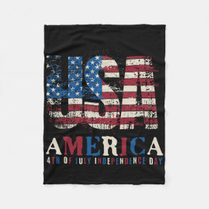 Rot Weiß Blau USA Amerika 4. Juli Patriotisch Fleecedecke