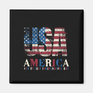 Rot Weiß Blau USA Amerika 4. Juli Patriotisch Magnet