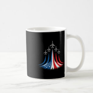 Rot Weiß Blau USA-Flagge-Kampfjets 4. Juli Kaffeetasse