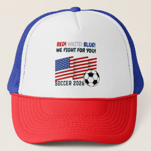 Rot Weiß Blau – USA Fußballfan 2026 Kappe