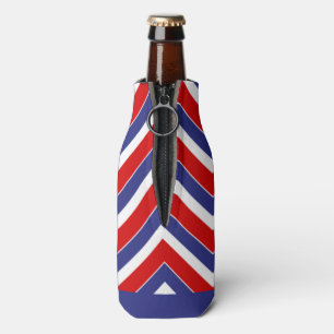 Rot, weiß, blau Zickzack 1-DRINK FLASCHE COOLER Flaschenkühler