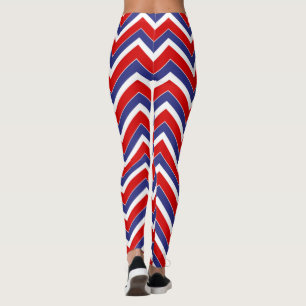 Rot-Weiß-Blau-Zickzack-LEGGINGS Leggings