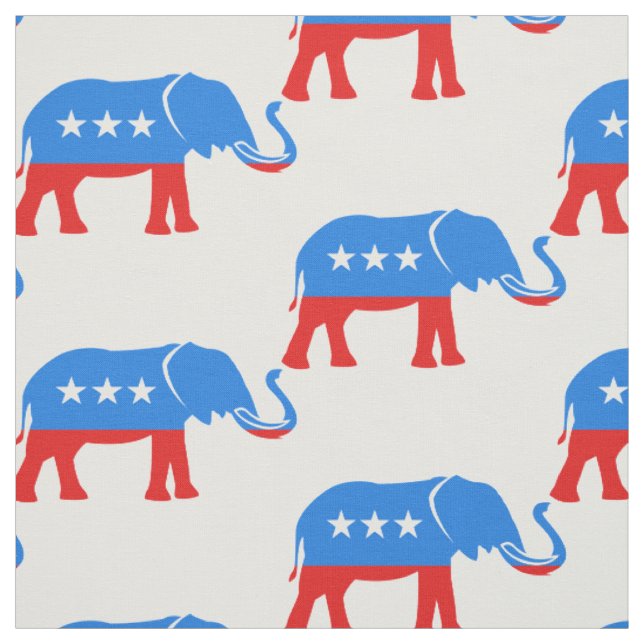 Rot-Weiß-Blauer Republikaner Elefant Patriotic Stoff (Muster)