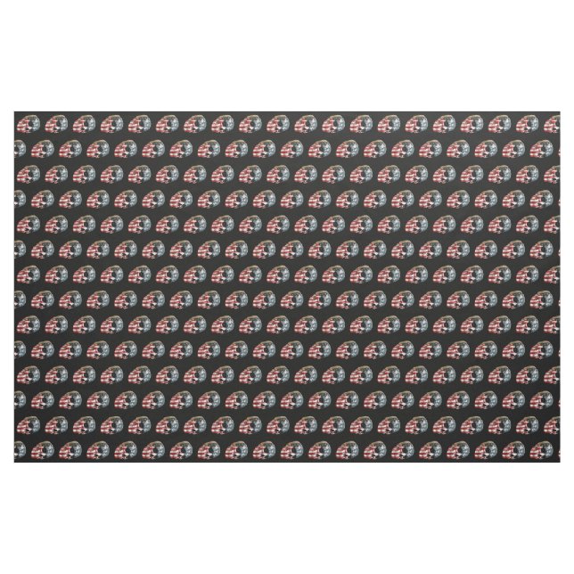 rot-weiß-blauer Schädel auf Stoff (Yard (91,4 cm))